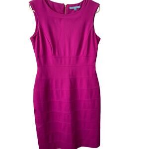 ANTONIO MELANI PURPLE PONTE FABRIC SLEEVELESS FITTED DRESS SIZE 4